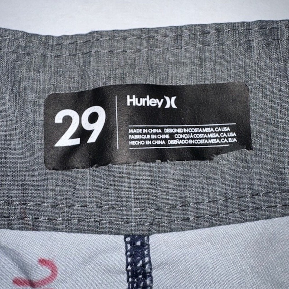 Men's Hurley Phantom Board Shorts Size 29 Gotham Grey Charcoal Patriot USA Flag - Picture 14 of 14